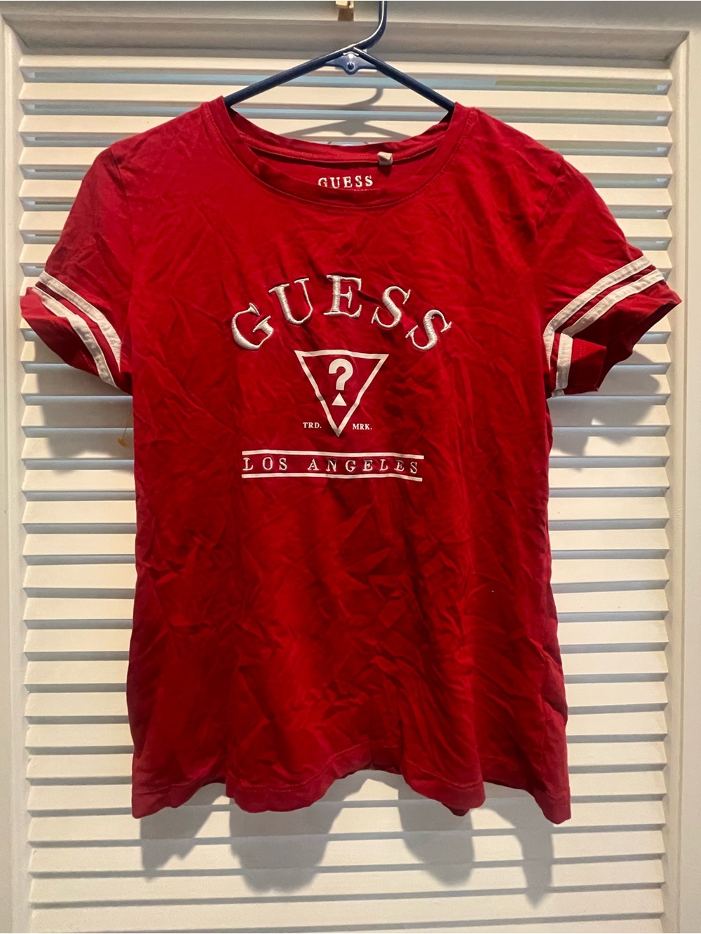 Guess Red Graphic Tee with White Logo